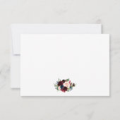 フローラブルーブルグンディ結婚ズ銀RSVP 出欠カード (裏面)