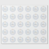 フローラブルーベビーエンジェルクロスバプテスマ ラッピングペーパー (フラット)