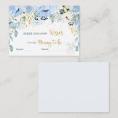 フローラブルーベビーシャワーはいくつのキス エンクロージャーカード (正面/裏面)