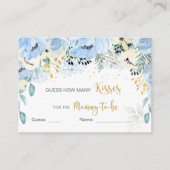 フローラブルーベビーシャワーはいくつのキス エンクロージャーカード (正面)
