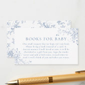 フローラブルーベビーシャワーブックベビー エンクロージャーカード