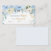フローラブルーベビーシャワー推測キス数Enc エンクロージャーカード (正面/裏面)