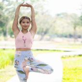 フローラブルーペリウィンクルかわいらしアクティブ レギンス