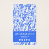 フローラブルーホワイトイヤリングジュエリー表示カード (裏面)