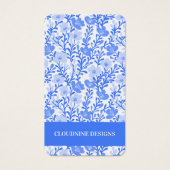 フローラブルーホワイトイヤリングジュエリー表示カード (正面)