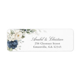 フローラブルーホワイトグリーナリー差出人住所ラベル ラベル