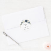 フローラブルーホワイトグリーン封筒用シールシール ラウンドシール (封筒)