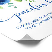 フローラブルーボーイおしゃぶり狩りベビーシャワーゲーム ポスター (角)