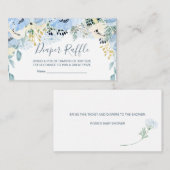 フローラブルーボーイベビーシャワーおむつラッフルエンクロサー エンクロージャーカード (正面/裏面)