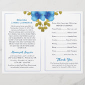 フローラブルーメモリアルまたは葬儀プログラム (裏面)