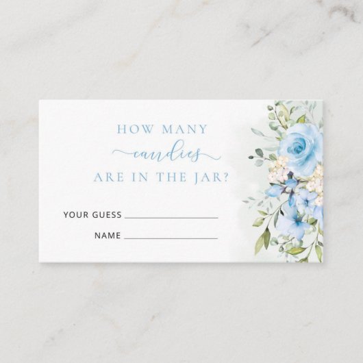 フローラブルーユーカリはキャンディーの数を推測する エンクロージャーカード (正面)