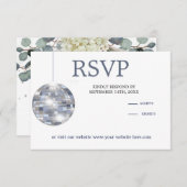 フローラブルーユーカリプトゥスエレガントな結婚式 出欠カード (正面/裏面)