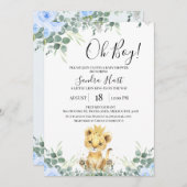 フローラブルーユーカリ獅子王ベイビーシャワー 招待状 (正面/裏面)