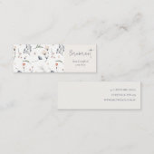 フローラブルーラストスクリプトイヤリングスタッドフープホルダー スキニー名刺 (正面/裏面)