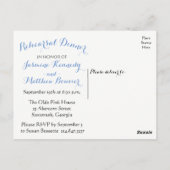 フローラブルーリハーサルディナーフラワー結婚ズ ポストカード (裏面)