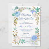 フローラブルーワイルドフラワーブライダルシャワー 招待状 (正面)