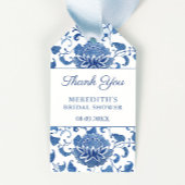 フローラブルー中国の&ホワイトウェディングシャワーのお気に入り ギフトタグ