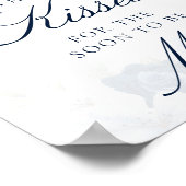 フローラブルー何人のキスブライダルシャワーゲーム ポスター (角)