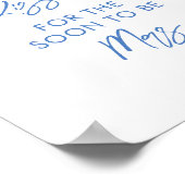 フローラブルー何人のキスブライダルシャワーゲーム ポスター (角)