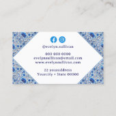 フローラブルー地中海のタイル名刺 名刺 (裏面)