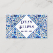 フローラブルー地中海のタイル名刺 名刺 (正面)