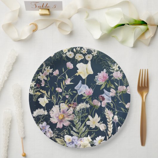 フローラブルー庭園の結婚式 ペーパープレート (ウェディング)