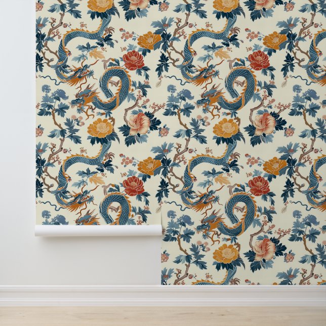 フローラブルー日本のドラゴンエレガント 壁紙 (アプリケーション)