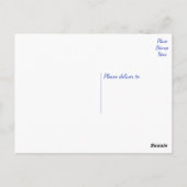 フローラブルー水彩の花 ポストカード (裏面)