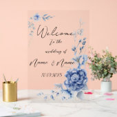 フローラブルー結婚アクリル徴候 アクリルサイン (ウェディング)