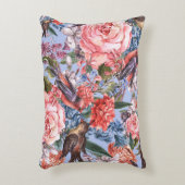 フローラブルー背景バラヒヤシンス野生の花 アクセントクッション (正面(垂直))