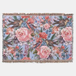 フローラブルー背景バラヒヤシンス野生の花 スローブランケット