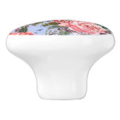 フローラブルー背景バラヒヤシンス野生の花 セラミックノブ (側面)