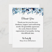 フローラブルー葬儀サンキューカード サンキューカード (正面/裏面)