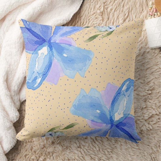 フローラブルー装飾用クッション クッション (ブランケット)