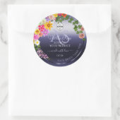 フローラブルー製品パッケージラベルモノグラムロゴ ラウンドシール (バッグ)