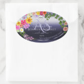 フローラブルー製品パッケージラベルモノグラムロゴ 楕円形シール (バッグ)