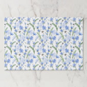フローラブルー誕生日シャワー紙ランチョンマット ペーパーパッド (正面)