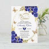 フローラブルー金ゴールドティアラバタフライミキンセアニラ 招待状 (スタンド正面)