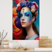 フローラブルー顔化粧 ポスター (キッチン)