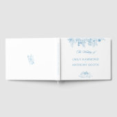 フローラブルー&ホワイトエレガントなウェディングゲストブック ゲストブック (全面)