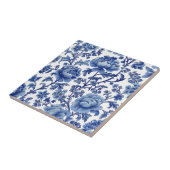 フローラブルー&ホワイトタイルタイムレスホームデコールギフト タイル (側面)