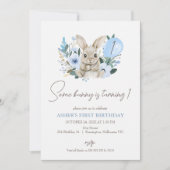 フローラブルーSome Bunnyが1歳の誕生日を迎える 招待状 (正面)