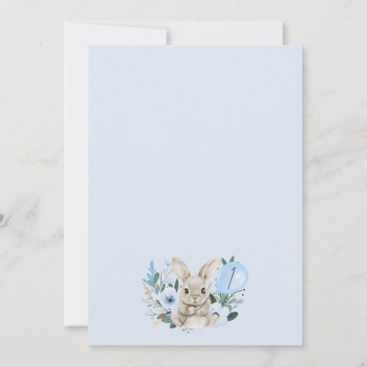 フローラブルーSome Bunnyが1歳の誕生日を迎える 招待状 (裏面)