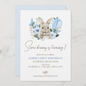 フローラブルーSome Bunnyが1歳の誕生日を迎える 招待状 (正面/裏面)