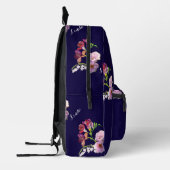 フローラブルーw /名前プリントカットソーバッグ プリントバックパック (左)