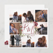 フローラブロックモノグラムブルゴーニュフローラ数々の写真 セーブザデート (正面/裏面)