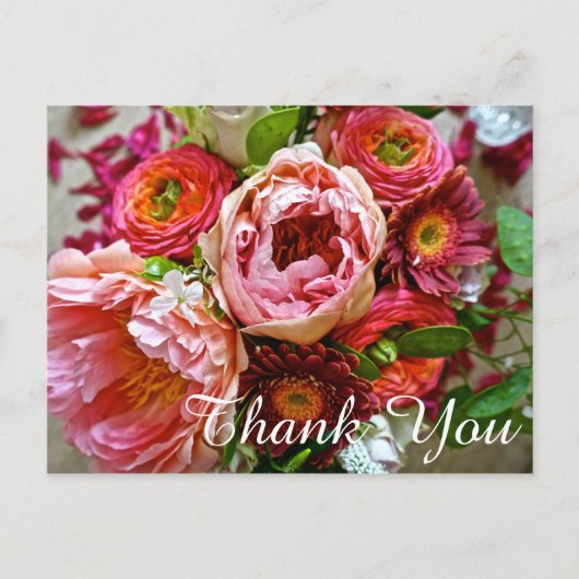 フローラブーケありがとうはがき ポストカード (正面)