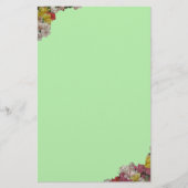 フローラブーケを淡い緑の文房具に 便箋 (正面)
