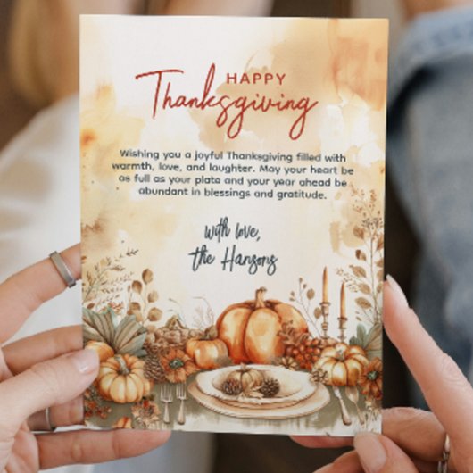 フローラブーケアレンジメントカスタム感謝祭 シーズンカード