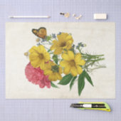 フローラブーケイエローコスモス牡丹バタフライクラフト 薄葉紙 (クラフト)